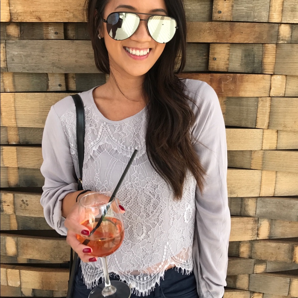 Forever 21 lace long sleeve blouse